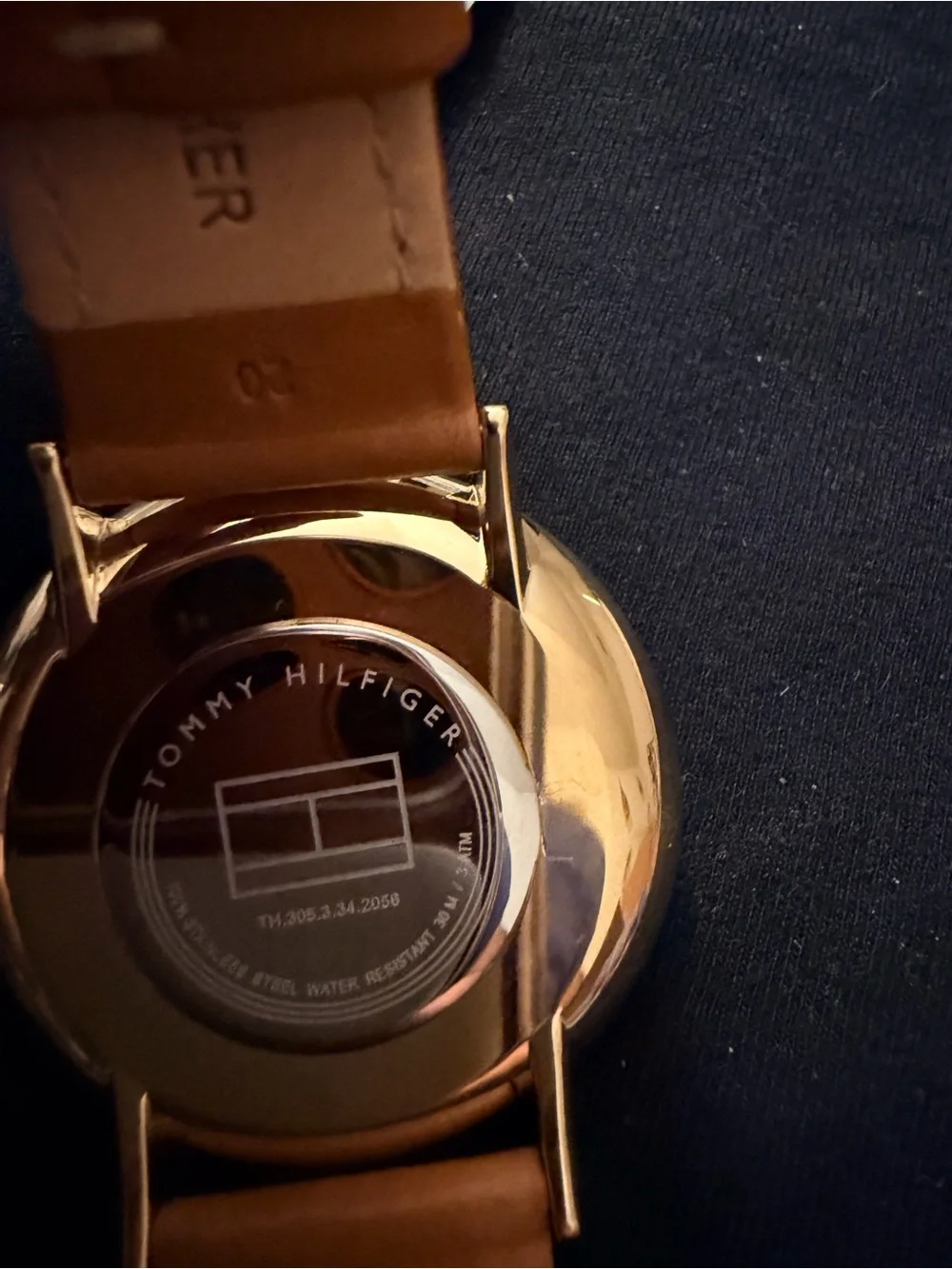 Tommy Hilfiger Men's Gold Case Brown Leather Strap Watch